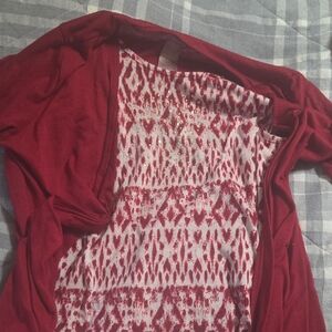 Red Patterned Women's Sweater